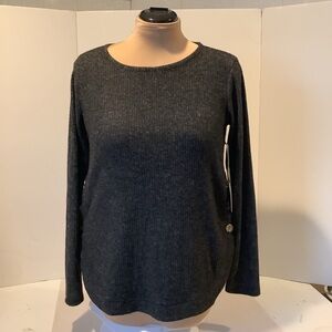 Misia long sleeve grey top with button accents size Lg